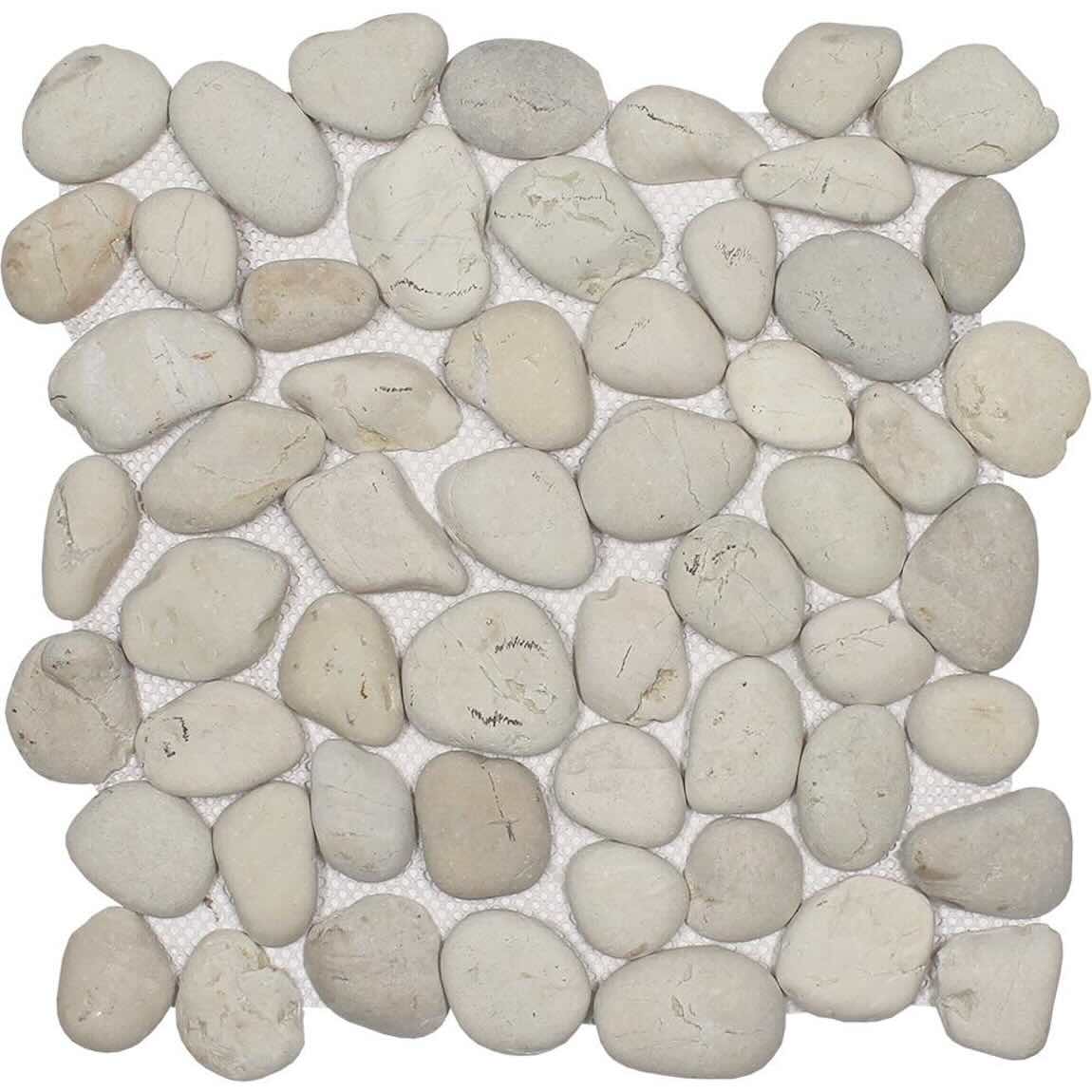 Vintage White Pebble Mosaic Tile