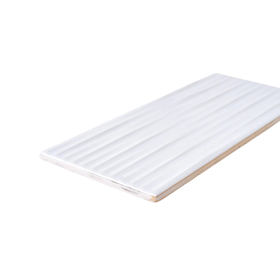 Wavy Subway Tile White Glossy 4x10