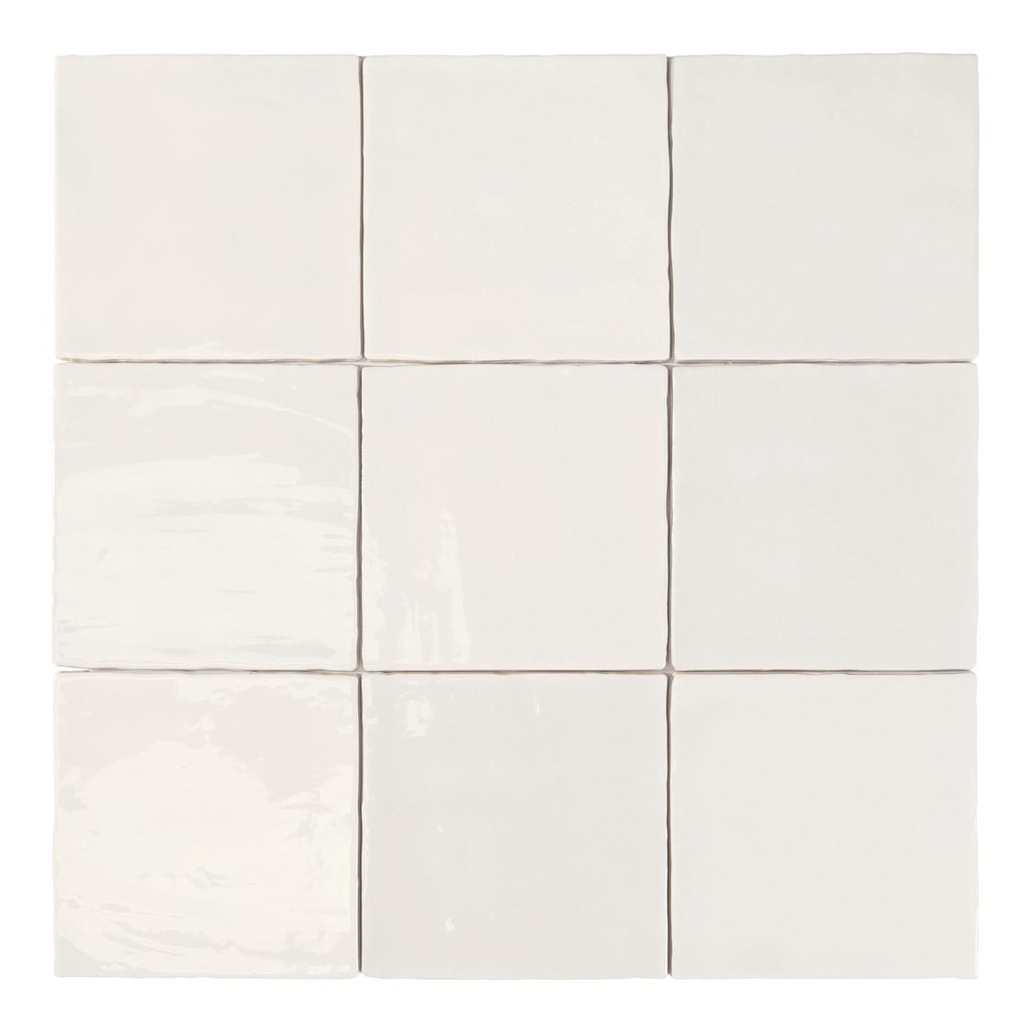 Nostalgia Ceramic Tile White Glossy 6x6