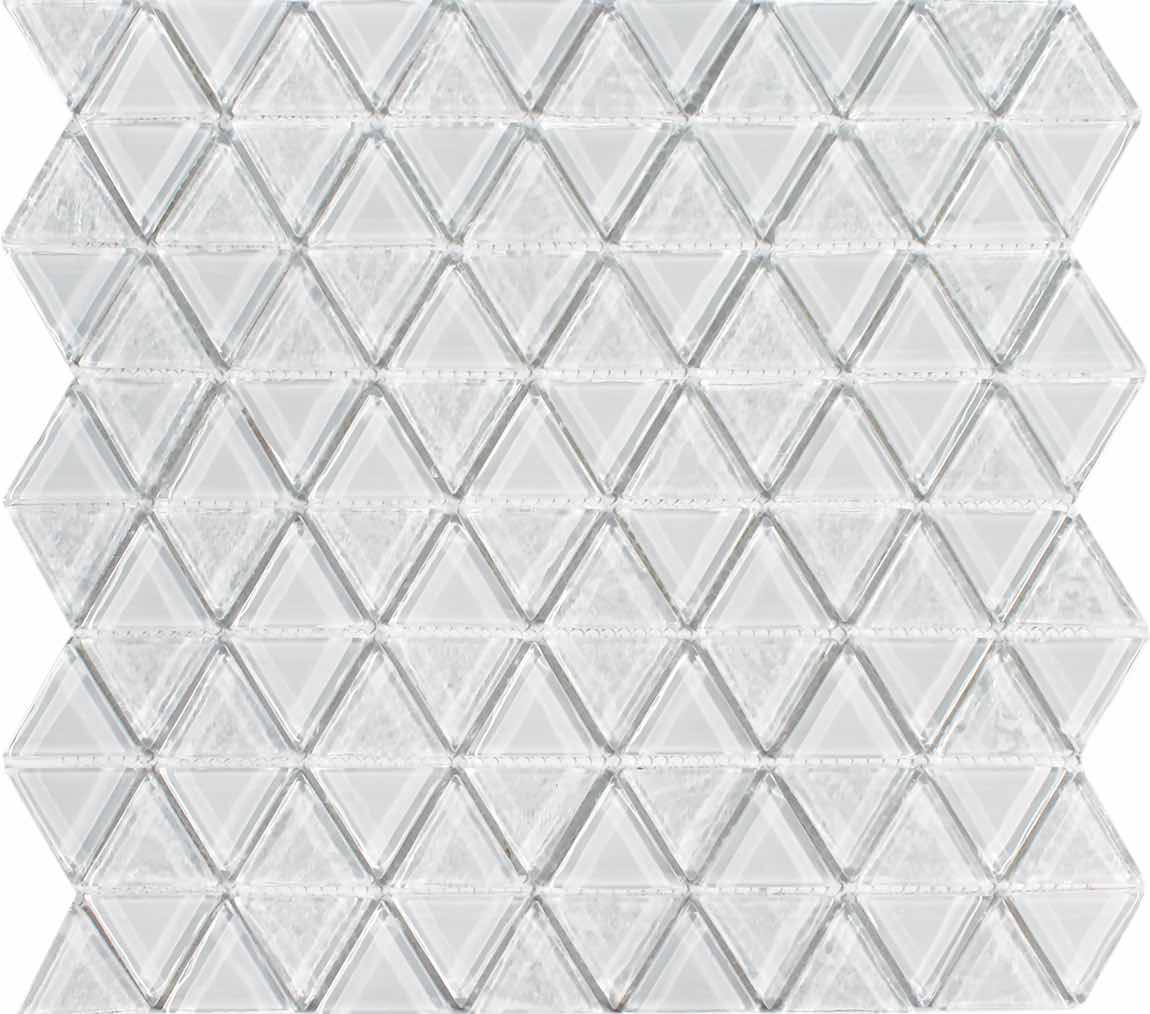 Beach Glass Tile Triangle White