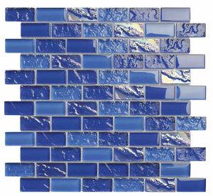 Glass Pool Mosaic Tile Bahamas Blend 1x2 for swimming pool and spas.