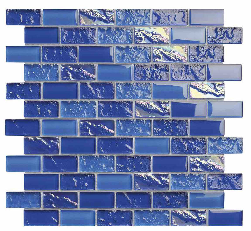 Glass Pool Mosaic Tile Bahamas Blend 1x2 for swimming pool and spas.