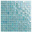 Reflections Iridescent Glass Tile Aquamarine 1x1 for swimming pool and spas