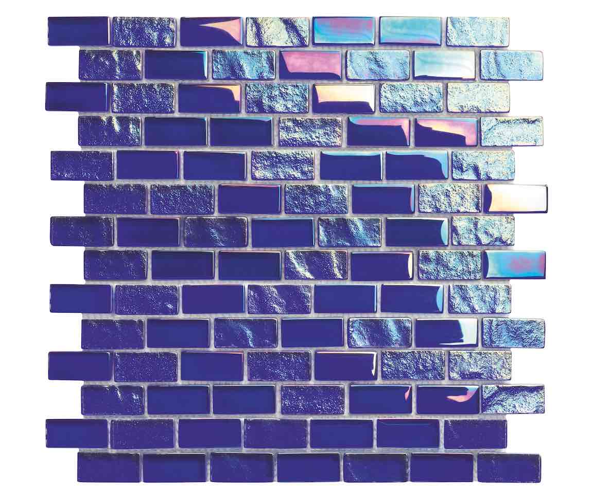 Reflections Iridescent Glass Tile Cobalt 1x2