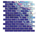 Reflections Iridescent Glass Tile Cobalt 1x2 for swimming pool and spas.