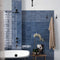 Farmhouse Subway Tile 3x6 Thistle Blue installed on a shower and bathroom wall