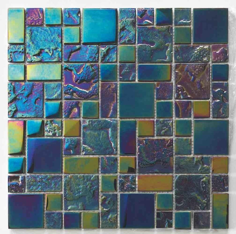 Glass Mosaic Pool Tile Black Sand
