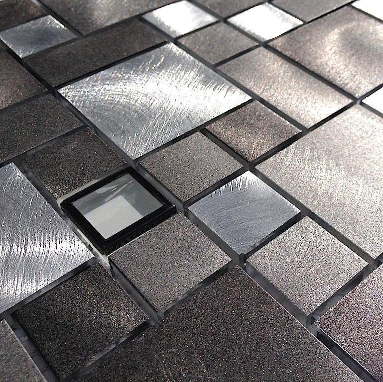Brushed Aluminum Glass Tile Puzzle Blend