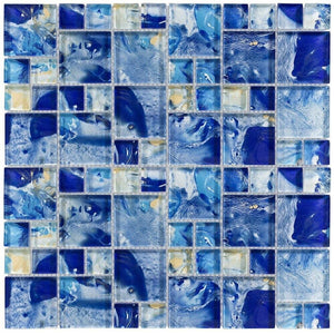 Pool Glass Tile Pattern Ocean Blue