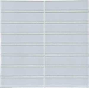 Glass Mosaic Tile Stacked Soft Blue 1.5 x 6