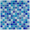 Iridescent Glass Mosaic Tile Cobalt Blend 1x1