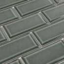 Subway Tile 2x4 Glossy Dark Grey Beveled