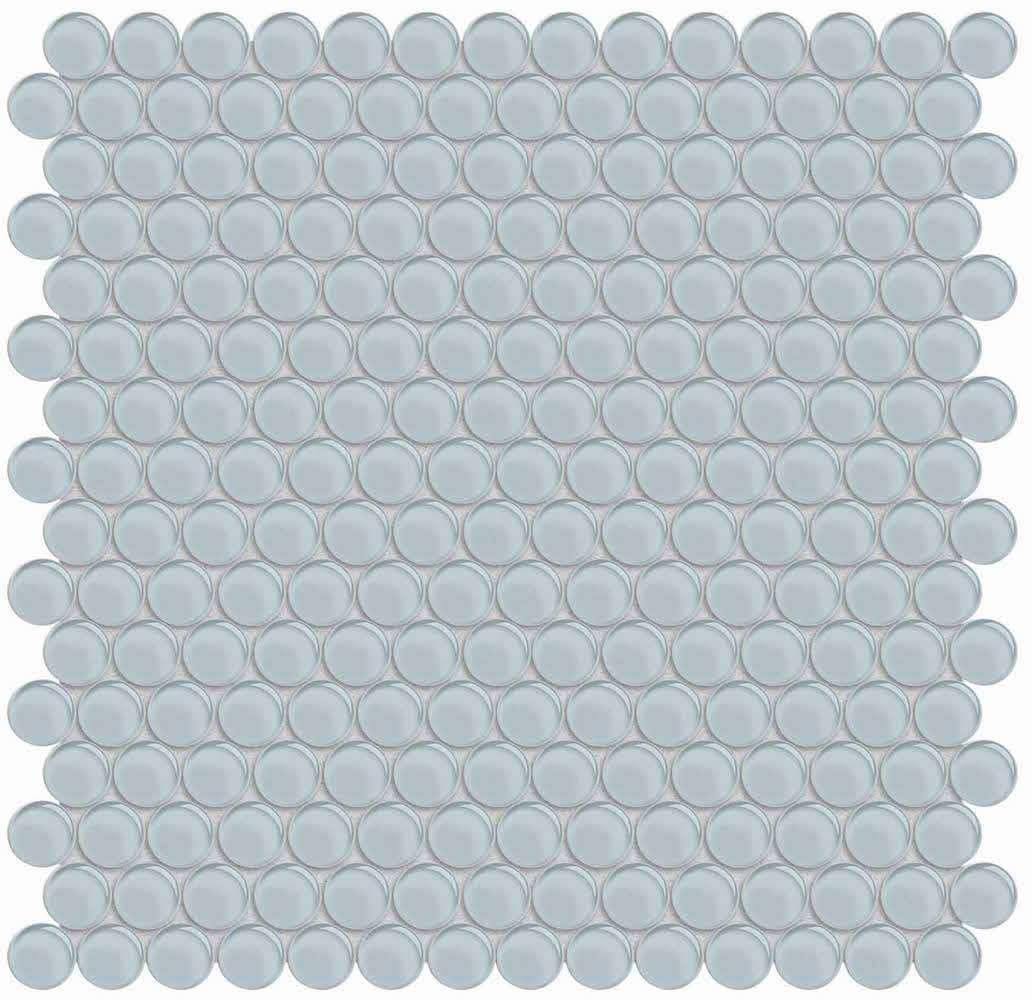 Glass Mosaic Tile Penny Round Soft Blue