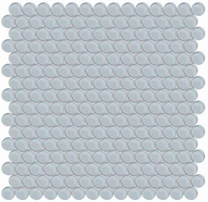 Glass Mosaic Tile Penny Round Soft Blue