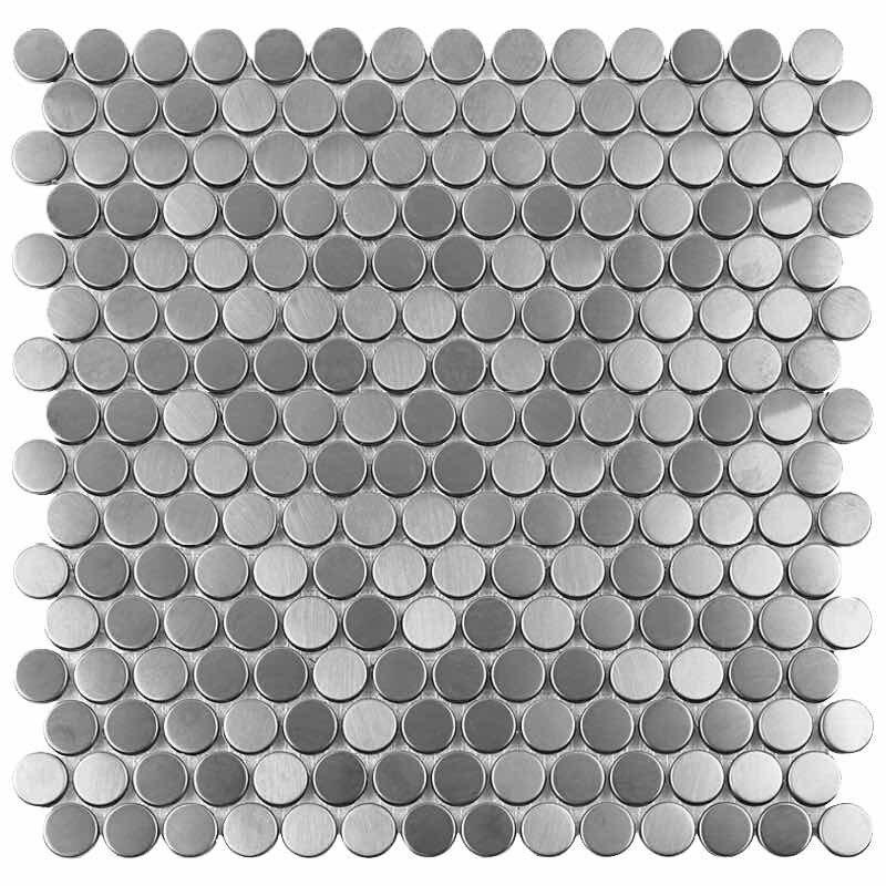 Stainless Steel Tile Penny Round Silver