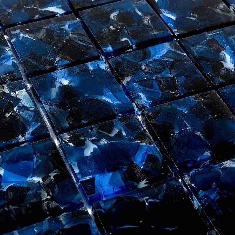 Liquid Glass Mosaic Tile Cobalto 2 x 2