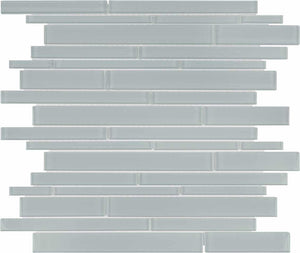 Glass Mosaic Tile Strip Tender Gray