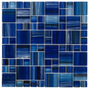 Glass Mosaic Tile Royal Blue Pattern