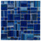 Glass Mosaic Tile Royal Blue Pattern