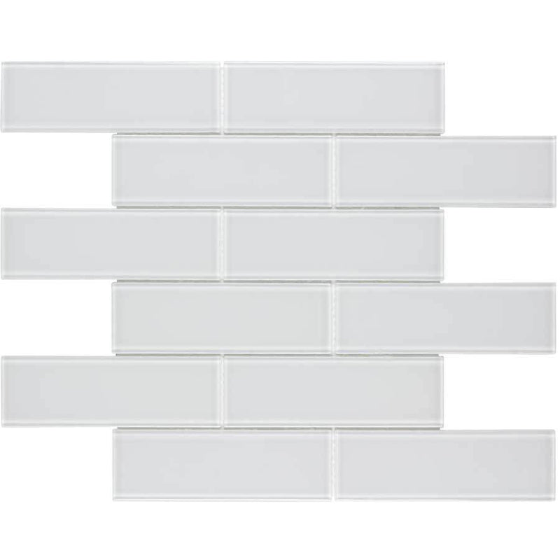 Glass Subway Tile Metropole Snow White 2x6