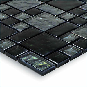 Glass Mosaic Pool Tile Black Sand