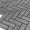 Herringbone Mosaic Tile Lava Silver 1x3