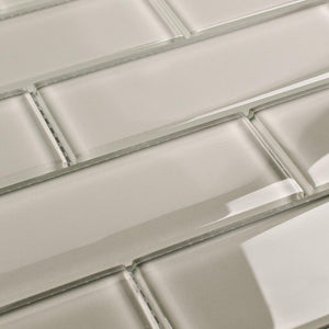 Glass Subway Tile French Gray 2x6