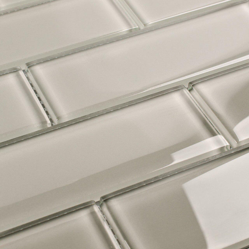 Glass Subway Tile French Gray 2x6