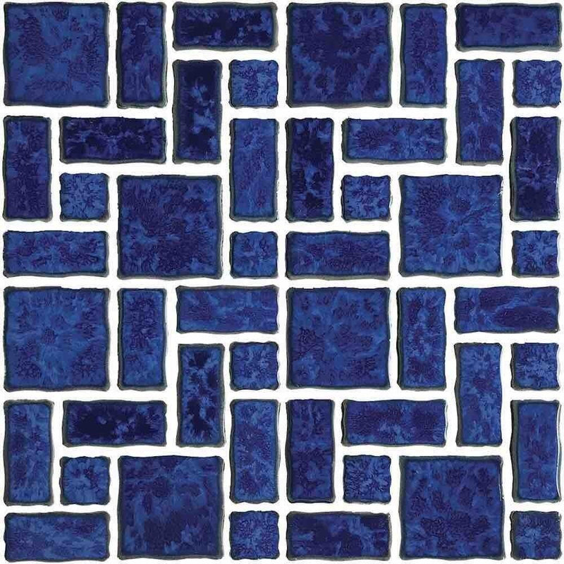 Pool Mosaic Tile Reflection Caribbean Blue Random