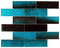 Glass Subway Tile Sparkling Turquoise 2x6