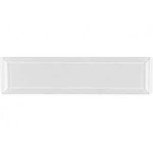 Beveled Glass Subway Tile White 3x12