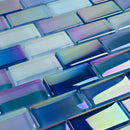 Glass Pool Tile Shimmer Aqua Blue 1x2