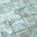 Liquid Glass Mosaic Tile Aqua 2 x 2