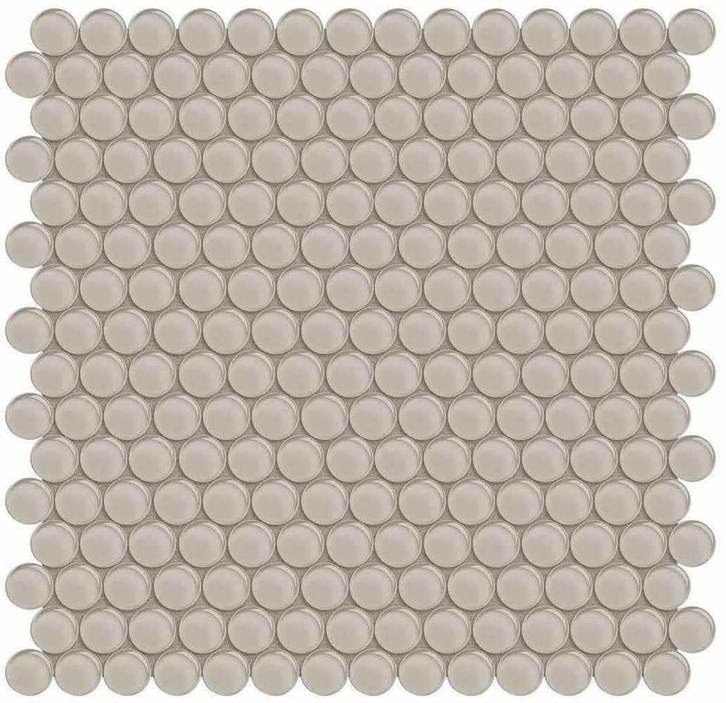 Glass Mosaic Tile Penny Round Jasmine