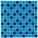 Glass Mosaic Tile Backsplash Ocean Blend 1x1