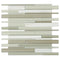 Linear Glass Stone Mosaic Tile Sand White