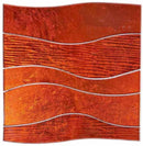 Glass Tile Wave Metallic Tangerine