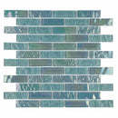 Iridescent Glass Tile Summer Sea Foam 1 x 3