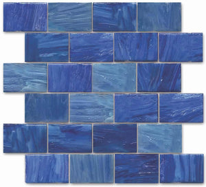 Glass Mosaic Tile Water Art Blue 2x3