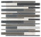 Linear Glass Stone Mosaic Tile White Grey