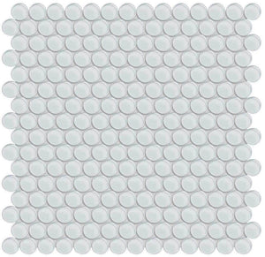 Glass Mosaic Tile Penny Round Extra White