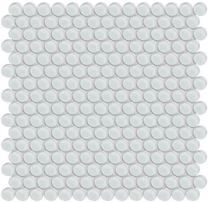 Glass Mosaic Tile Penny Round Extra White