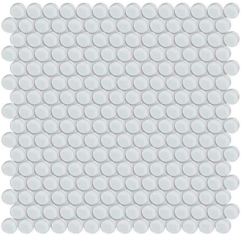 Glass Mosaic Tile Penny Round Extra White