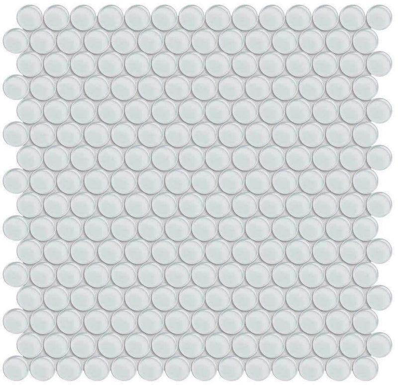 Glass Mosaic Tile Penny Round Extra White