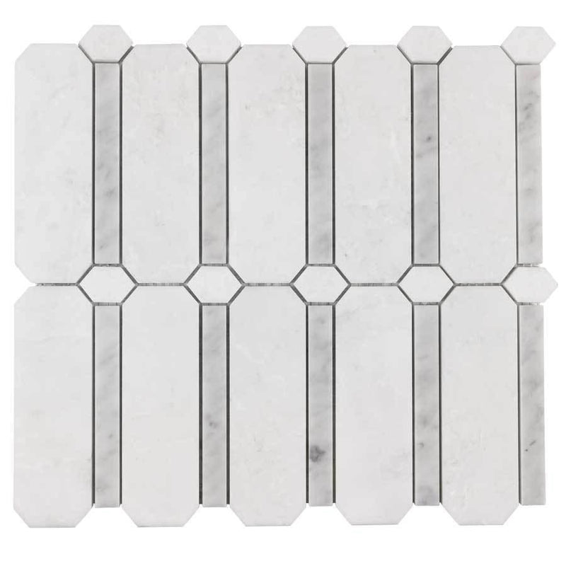 Mediterranean Stone Mosaic Tile White Columns