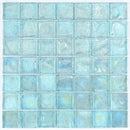 Iridescent Glass Mosaic Tile Aqua 2x2