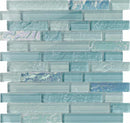 Glass Pool Mosaic Tile Sea Foam Linear Blend