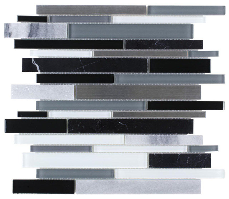 Glass Stone Stainless Mixed Tile Venato