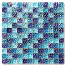 Iridescent Glass Tile Ripple Ocean Blend 1 x 1