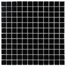 Glass Mosaic Tile Backsplash Black 1x1